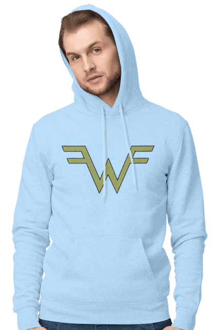 Men's hoodie with prints Weezer. Alternative rock, group, indie rock, music, pop rock, power pop, rock, weezer. 2070702