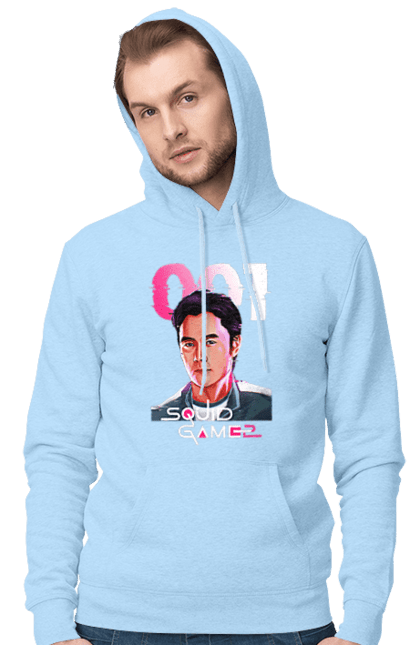 Men`s hoodie with prints Squid Game Hwang In ho. 001, front man, hwang in-ho, netflix, player 001, squid game, tv series. 2070702