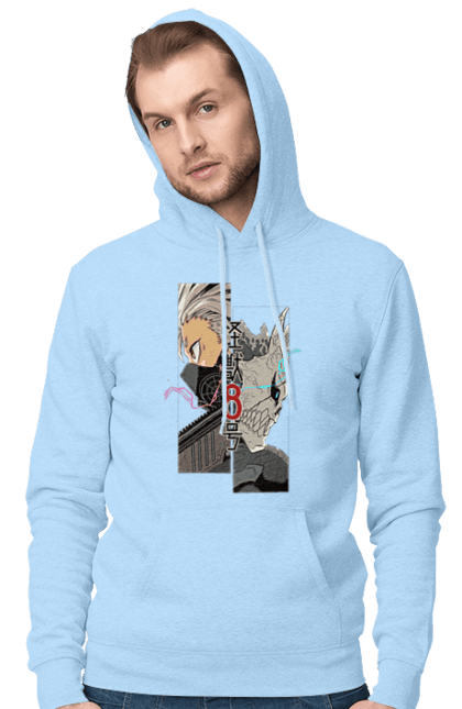 Men's hoodie with prints Kaiju № 8 Gen Narumi. Anime, gen narumi, kaiju, kaiju 8, kaiju № 8, manga. 2070702