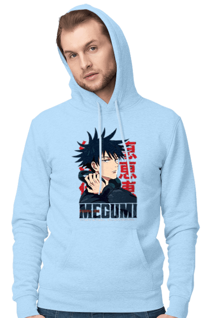 Чоловіче худі з принтом "Магічна битва Мегумі". Anime, fushiguro, fushiguro megumi, jujutsu kaisen, manga, megumi, аніме, магічна битва, манга, мегумі. 2070702