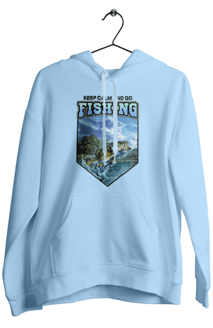 Чоловіче худі з принтом "Keep Calm and Go Fishing". Відпочинок на природі, для рибалок, для чоловіків, мисливці та риболови, природа, рибалка, риболовля, спінінг, хоббі. 2070702