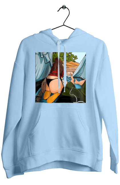 Чоловіче худі з принтом "Відпочинок З Улюбленою У Палатці". Відпочинок, жопа, палатка, собака. 2070702