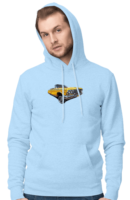 Men`s hoodie with prints Car. Car, chevrolet, classic, impala, lowrider. 2070702