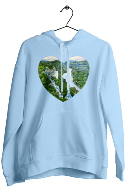 Men`s hoodie with prints Святогорская лавра. Church, donetsk region, forest, landscape, monastery, river, svyatogorsk, ukraine. 2070702