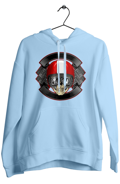 Чоловіче худі з принтом "череп мотоцикліст". Мотоцикліст \, череп, шолом. 2070702