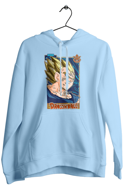 Men's hoodie with prints Dragon Ball Vegeta. Anime, dragon ball, goku, majin vegeta, manga, tv series, vegeta. 2070702