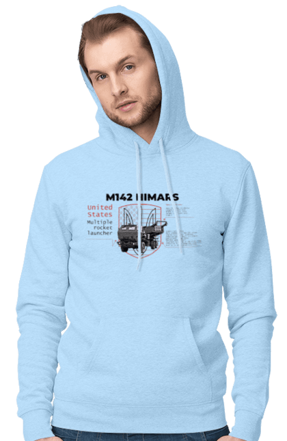 Men`s hoodie with prints M142 HIMARS. Himars, industrious, m142 himars, weapon. 2070702