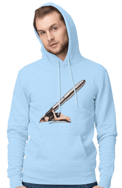 Чоловіче худі з принтом "Великий Патрон". Дівчина, куля, патрон. 2070702