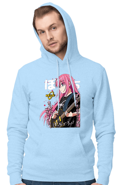 Men's hoodie with prints Bocchi the Rock! Hitori Gotou. Anime, bocchi the rock, hitori goto, hitori gotou, manga, music, rock. 2070702