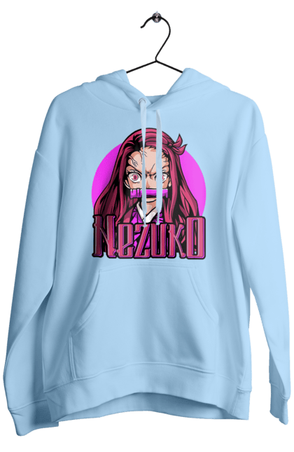 Men's hoodie with prints Demon Slayer Nezuko. Anime, demon slayer, kimetsu no yaiba, manga, nezuko, serial. 2070702