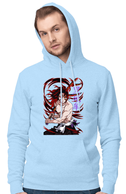 Men's hoodie with prints Demon Slayer Kokushibo. Anime, demon slayer, eternal paradise faith, kimetsu no yaiba, kokushibo, manga, nezuko, twelve kizuki, upper rank six. 2070702