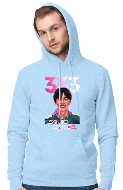 Men`s hoodie with prints Squid Game. 333, lee myung-gi, netflix, player 333, squid game, tv series. 2070702