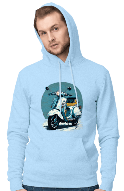 Чоловіче худі з принтом "Мопед". Відпочинок, літо, мопед, скутер, швидкість. 2070702