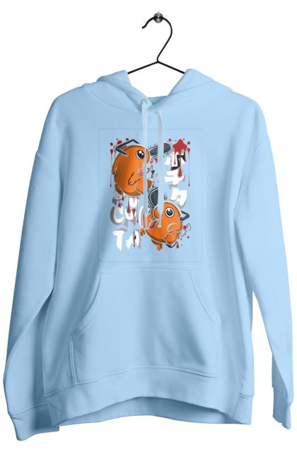 Men's hoodie with prints Chainsaw Man Pochita. Anime, chainsaw man, demon, manga, pochita, shonen. 2070702