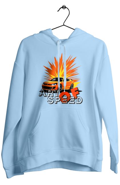 Men`s hoodie with prints The art of speed. Auto, car, driver, motorist, speed. 2070702