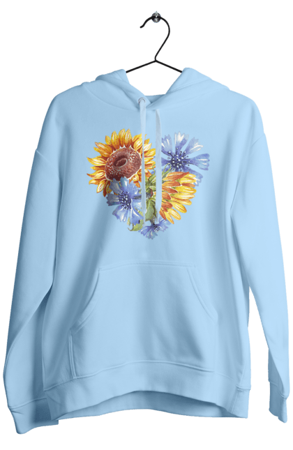 Чоловіче худі з принтом "Серце соняшники та фіалки". Квіти, люблю україну, любов, серце, соняшник, україна, фіалки. 2070702