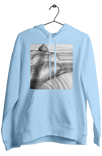 Чоловіче худі з принтом "Дівчина В Смужку". Гола, сиськи. 2070702