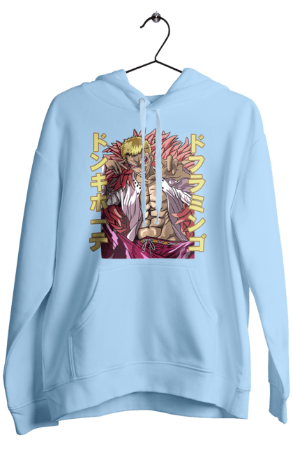 Men's hoodie with prints One Piece Donquixote Doflamingo. Anime, donquixote doflamingo, heavenly yaksha, manga, one piece, straw hat pirates. 2070702