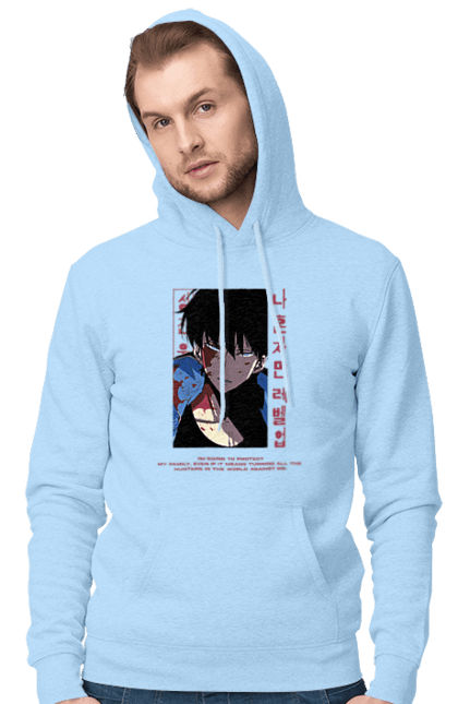 Men's hoodie with prints Solo Leveling. Anime, manga, solo leveling, sung jinwoo. 2070702