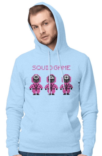 Men`s hoodie with prints Squid Game. Netflix, security guard, squid game, tv series. 2070702