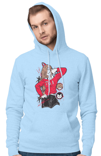 Men's hoodie with prints Chainsaw Man Power. Anime, chainsaw man, demon, manga, power, shonen. 2070702