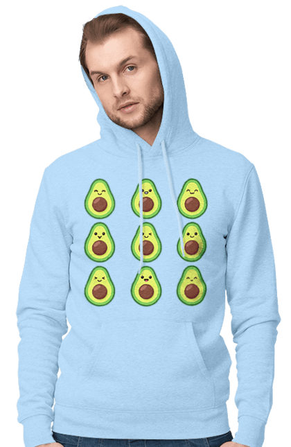 Чоловіче худі з принтом "Настрій Авокадо". Авокадо, емоції, їжа. 2070702