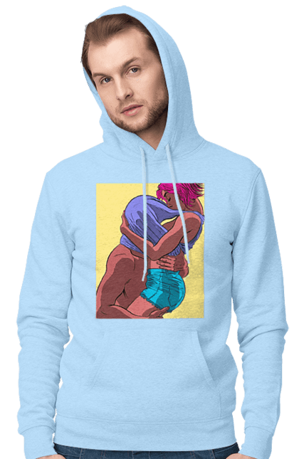 Чоловіче худі з принтом "Чоловік Під Майкою У Дівчата". Пристрасть, сиськи. 2070702