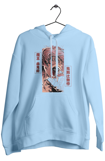 Men's hoodie with prints Demon Slayer Muzan. Anime, demon slayer, eternal paradise faith, kimetsu no yaiba, manga, muzan, twelve kizuki, upper rank six. 2070702