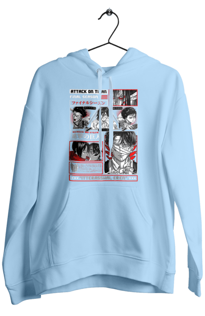 Men's hoodie with prints Attack on Titan. Action film, anime, attack on titan, dark fantasy, drama, eren, eren jaeger, manga, post-apocalyptic. 2070702