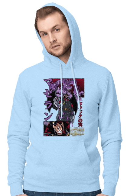 Men`s hoodie with prints One Piece Magellan. Anime, magellan, manga, one piece, straw hat pirates. 2070702