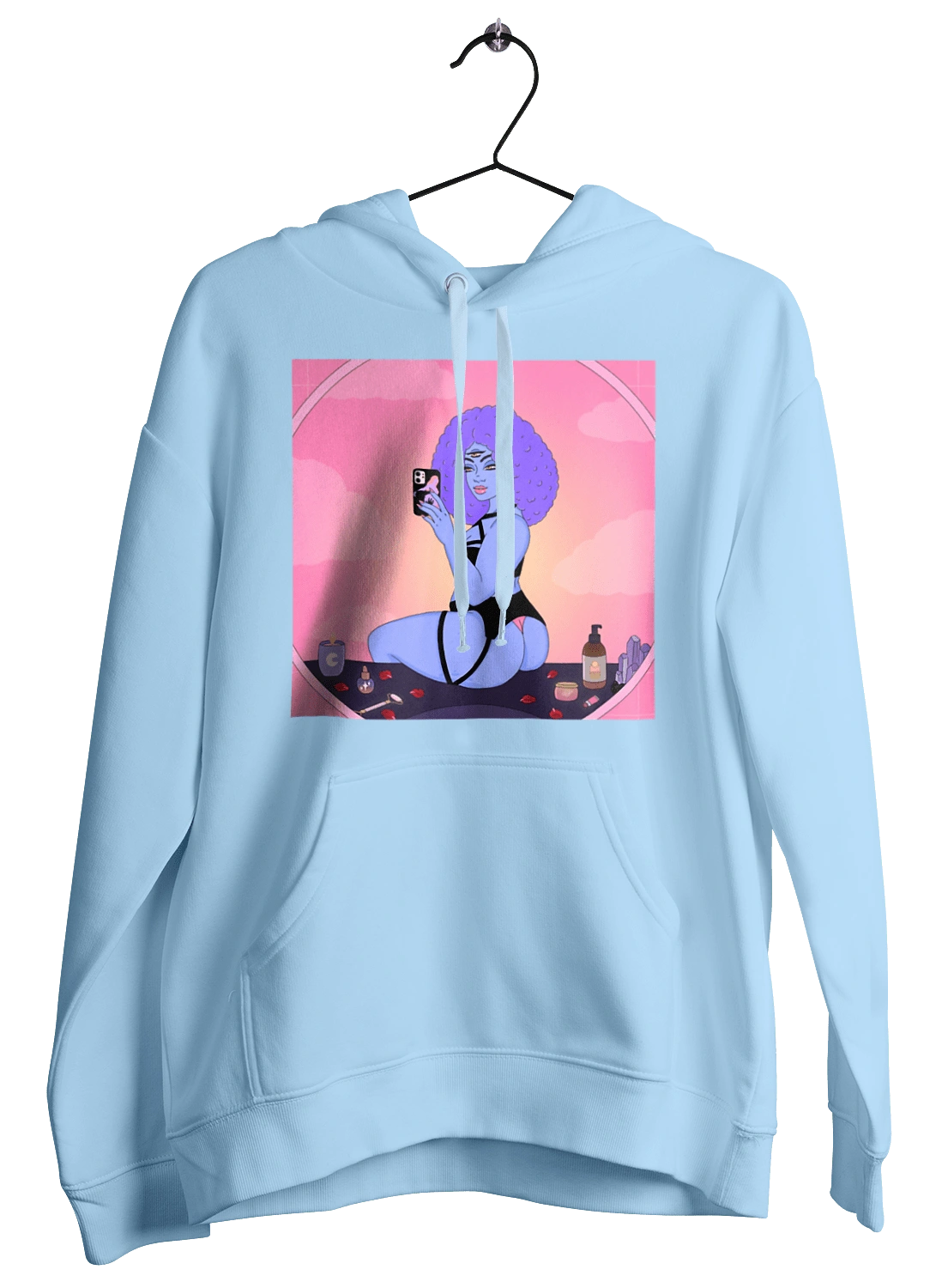 Purple Girl Photo In The Mirror