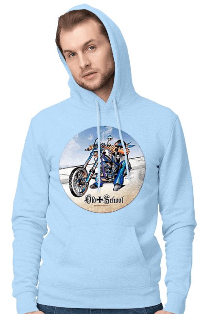 Чоловіче худі з принтом "Old school". Авто мото, виконавці, мотоцикл, музична група, рок група, старе загартування. 2070702