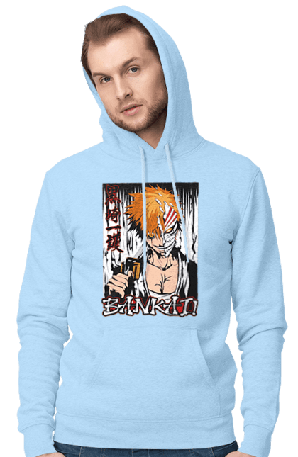 Чоловіче худі з принтом "Бліч Куросакі Ічіґо". Anime, bleach, ichigo kurosaki, manga, аніме, бліч, ічіго, куросакі ічіґо, манга. 2070702