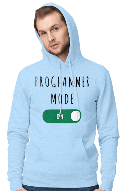 Men`s hoodie with prints Programmer mode. Code, developer, git hub, it specialist, java, javascript, php, programmer, programmer mode, python. 2070702
