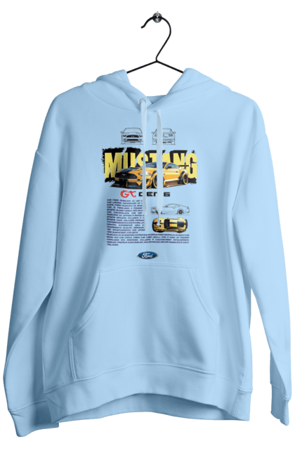 Men's hoodie with prints Ford Mustang Gen 6. Automobile, car, ford, gen 6, mustang, pony car. 2070702