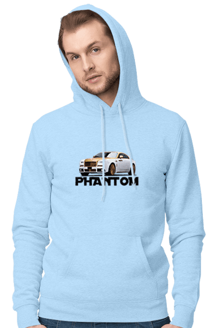 Men`s hoodie with prints Rolls royce. Auto, car, luxury class, phantom, rolls royce, sedan. 2070702