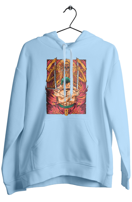 Men's hoodie with prints One Piece Zoro. Anime, manga, one piece, roronoa zoro, straw hat pirates, swordsman, zoro. 2070702