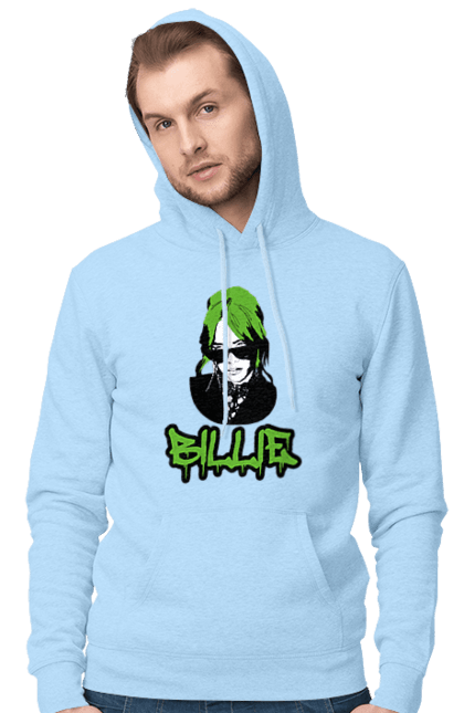 Чоловіче худі з принтом "Billie Eilish". Активістка, біллі айліш, мизукант, права, співачка, тварини. 2070702