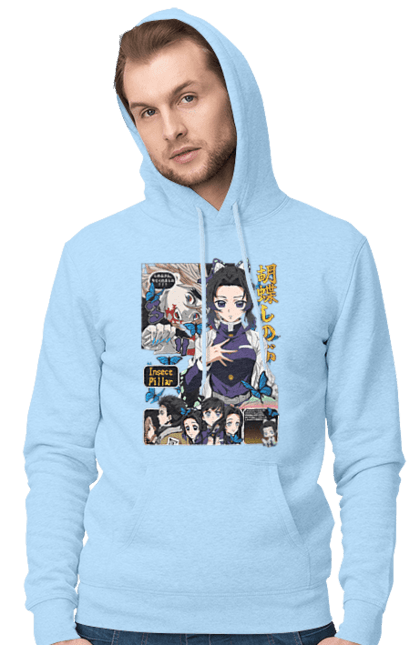 Men`s hoodie with prints Demon Slayer Shinobu. Anime, demon slayer, kimetsu no yaiba, manga, serial, shinobu. 2070702