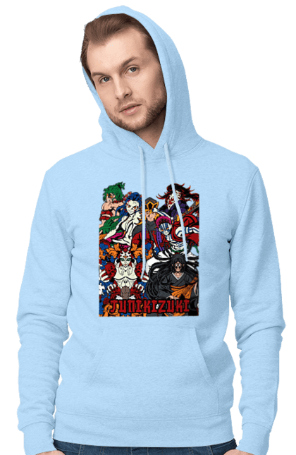 Men's hoodie with prints Demon Slayer. Anime, demon slayer, eternal paradise faith, kimetsu no yaiba, kokushibo, manga, twelve kizuki, upper rank six. 2070702