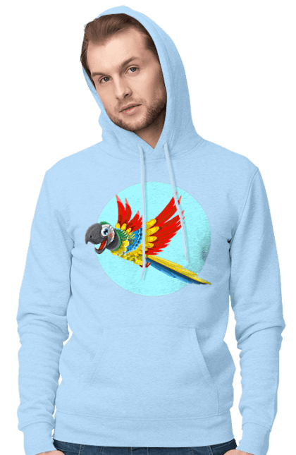 Men`s hoodie with prints Parrot. Cockatoo, colored parrot, colorful parrot, flying parrot, parrot. 2070702