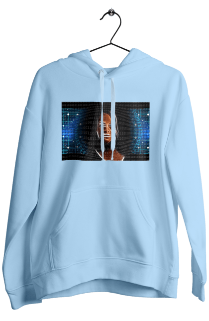 Чоловіче худі з принтом "Штучний Розум". Айті, айтішник, гик, жінка, знання, інженер, інтелект, кібер, кібернетика, кіборг, код, комп, комп`ютерник, кристал, машинне навчання, мікросхема, мозок, портрет, програміст, професіонал, професія, розробник, розум, світиться, світло, хакер, чіп, штучний інтелект, штучний розум. 2070702