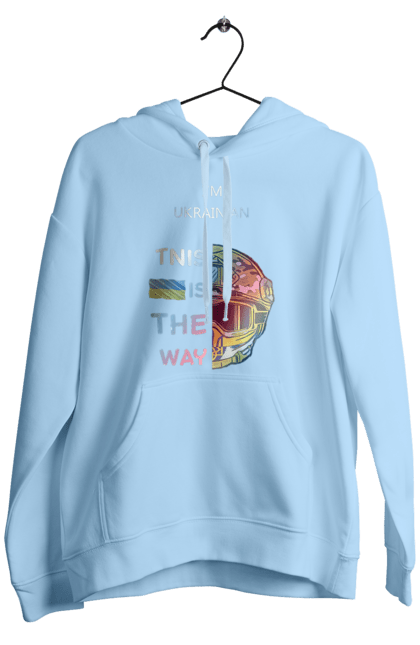 Чоловіче худі з принтом "Я українець це шлях колорфул". Зсу, мандалоріан, символ україни зсу, солдат зсу, україна, українець це шлях, це шлях, я українець. 2070702