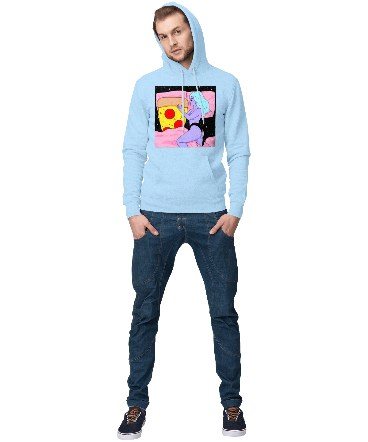 Purple Girl And Pizza