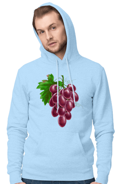 Чоловіче худі з принтом "Виноград". Виноград, фрукт. 2070702