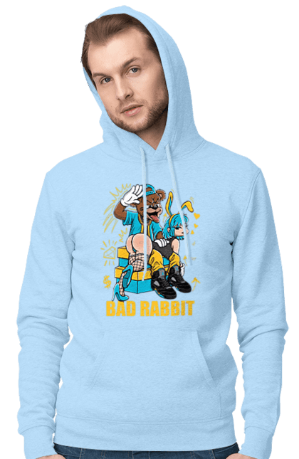 Чоловіче худі з принтом "Поганий кролик". Бдсм, ведмідь, дівчина, кролик, поганий кролик, прикольна, смішна. 2070702