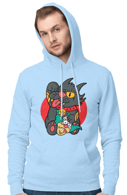 Men`s hoodie with prints The Simpsons Krusty the Clown. Clown, krusty, krusty the clown, simpsons. 2070702