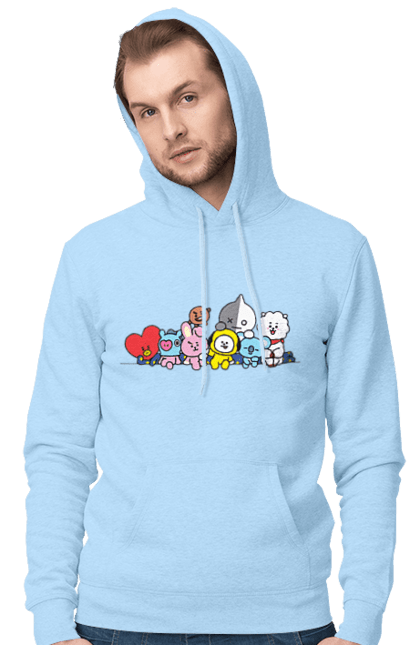 Men`s hoodie with prints BTS & BT21. Bt21, bts, bts, characters, k pop, k-pop, line, toy. 2070702