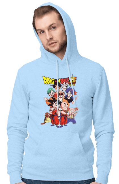 Men's hoodie with prints Dragon Ball. Anime, dragon ball, goku, manga, tv series, vegeta. 2070702