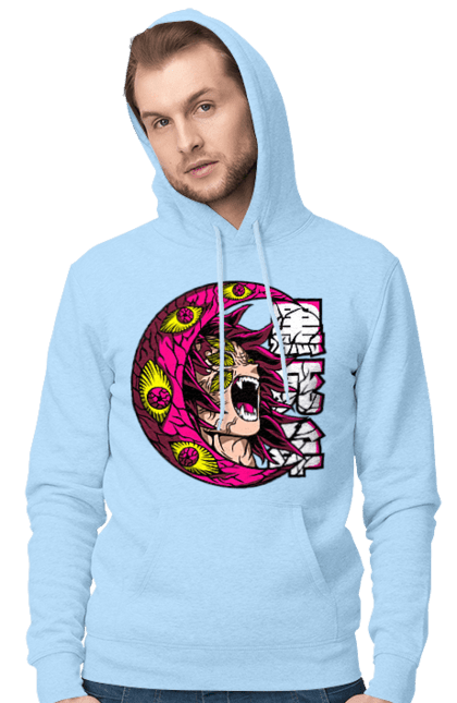 Men's hoodie with prints Demon Slayer Kokushibo. Anime, demon slayer, eternal paradise faith, kimetsu no yaiba, kokushibo, manga, twelve kizuki, upper rank six. 2070702